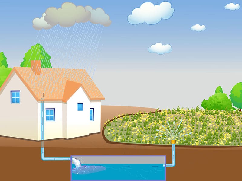 Wykorzystanie wody deszczowej w ogrodzie do podlewania - podziemny zbiornik na deszczowke
